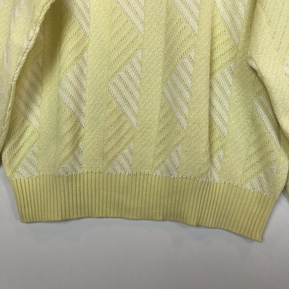 St. Croix Knits Pale Yellow Geometric Knit Sweater - Picture 7 of 8